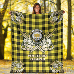 Clan MacLeod of Lewis Modern Tartan Gold Courage Symbol Blanket ES55 Clan Hall Tartan Today
