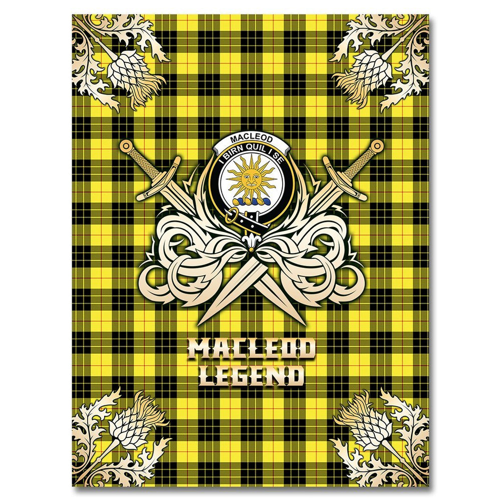 Clan MacLeod of Lewis Modern Tartan Gold Courage Symbol Blanket ES55 Clan Hall Tartan Today