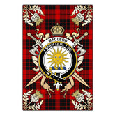 Clan MacLeod of Raasay Tartan Crest Black Garden Flag - Gold Thistle JB67 Clan Garden Tartan Today