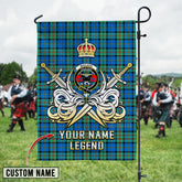 Personalized Custom Name Clan MacLeod of Harris Ancient Tartan Garden Flag with Clan Crest and the Golden Sword of Courageous Legacy HP43 - MacLeod of Harris Ancient Tartan Design, Scottish Heritage Gift