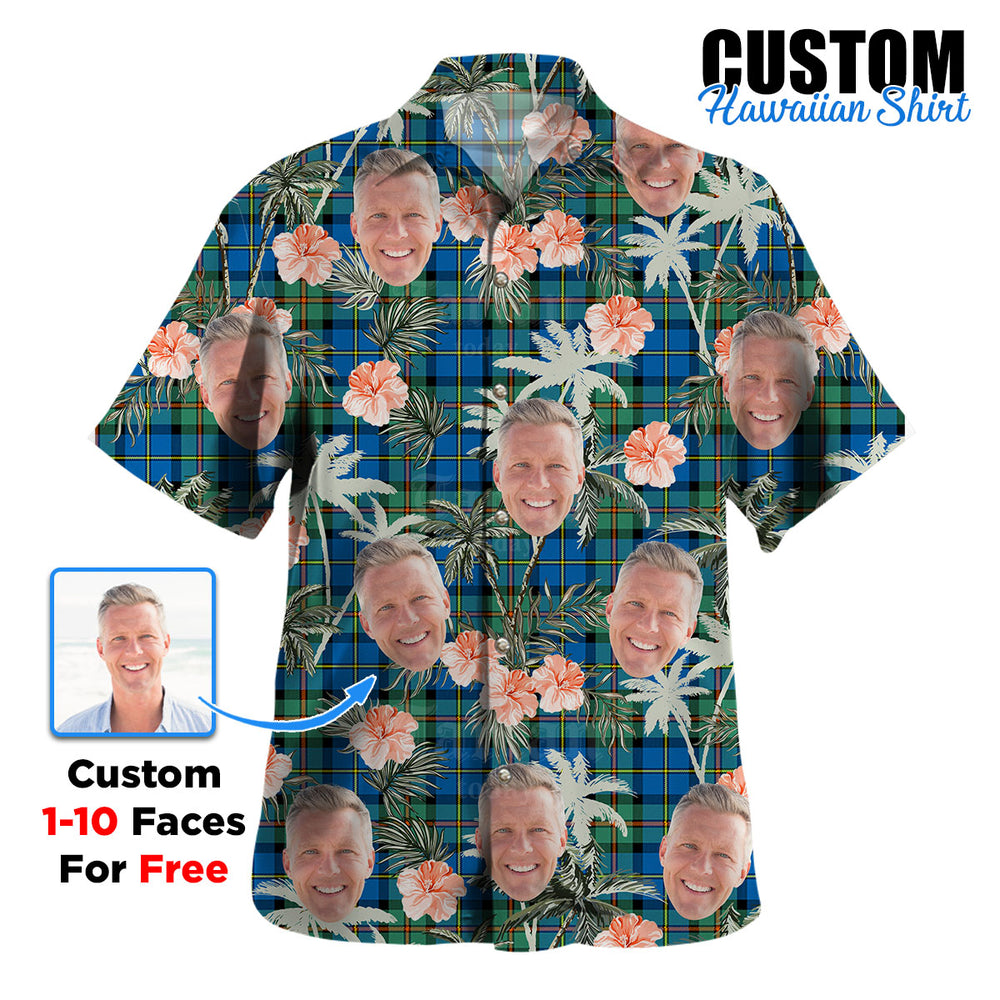 Clan MacLeod of Harris Ancient Tartan Custom Face Hawaiian Shirt – Unisex Gift for Family Members, Summer Party IZ64 MacLeod of Harris Ancient Tartan Tartan Hawaii Shirt