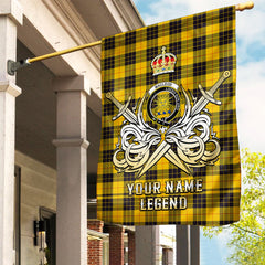 Custom Name Clan MacLeod of Lewis Ancient Tartan Garden Flag with Clan Crest and the Golden Sword of Courageous Legacy FG73