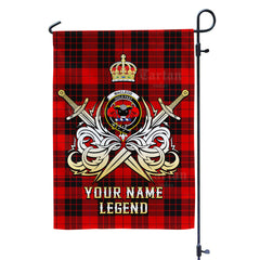 Custom Name Clan MacLeod of Raasay Tartan Garden Flag with Clan Crest and the Golden Sword of Courageous Legacy AF49