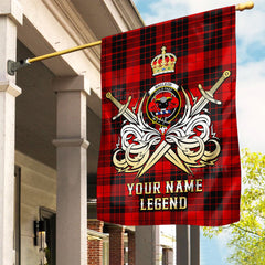Custom Name Clan MacLeod of Raasay Tartan Garden Flag with Clan Crest and the Golden Sword of Courageous Legacy AF49