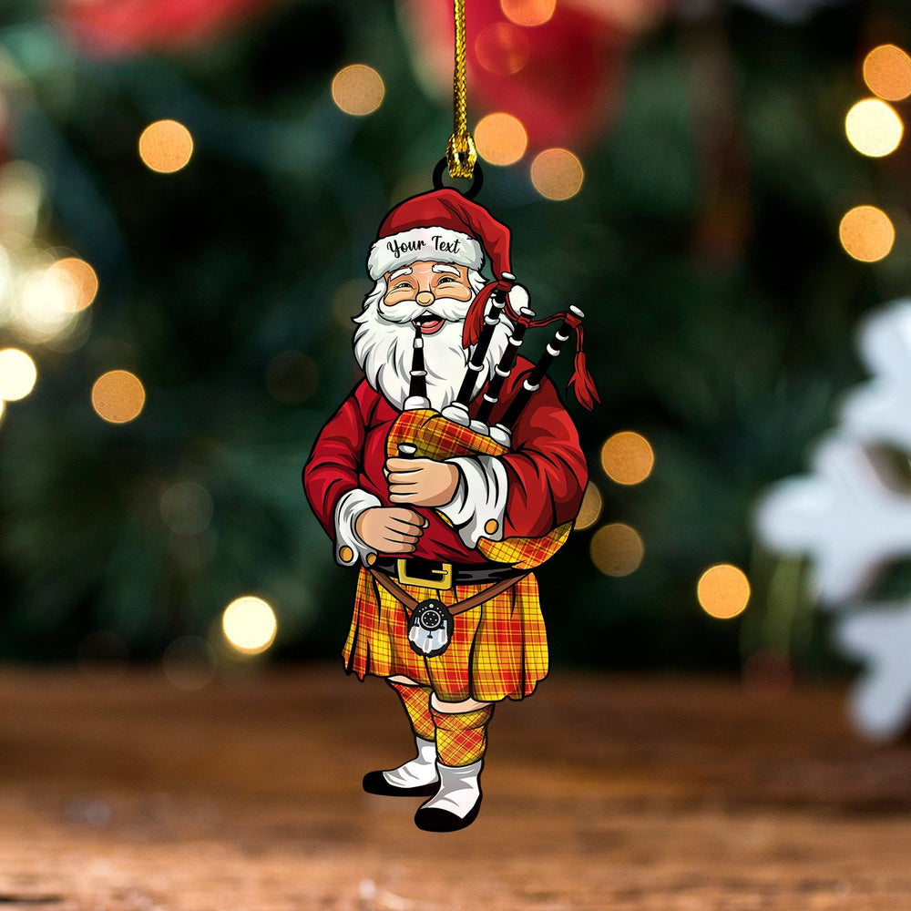 MacMillan Dress Modern Tartan Wood Acrylic Ornament Santa Personalized