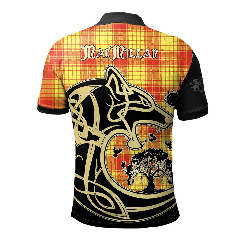 Clan MacMillan Tartan Polo Shirt Viking Wolf CP78 MacMillan Tartan Tartan Polo