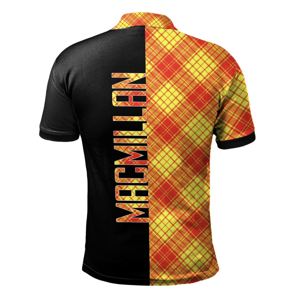 Clan MacMillan Tartan Polo Shirt Half of Me - Cross Style KE46 MacMillan Tartan Tartan Polo
