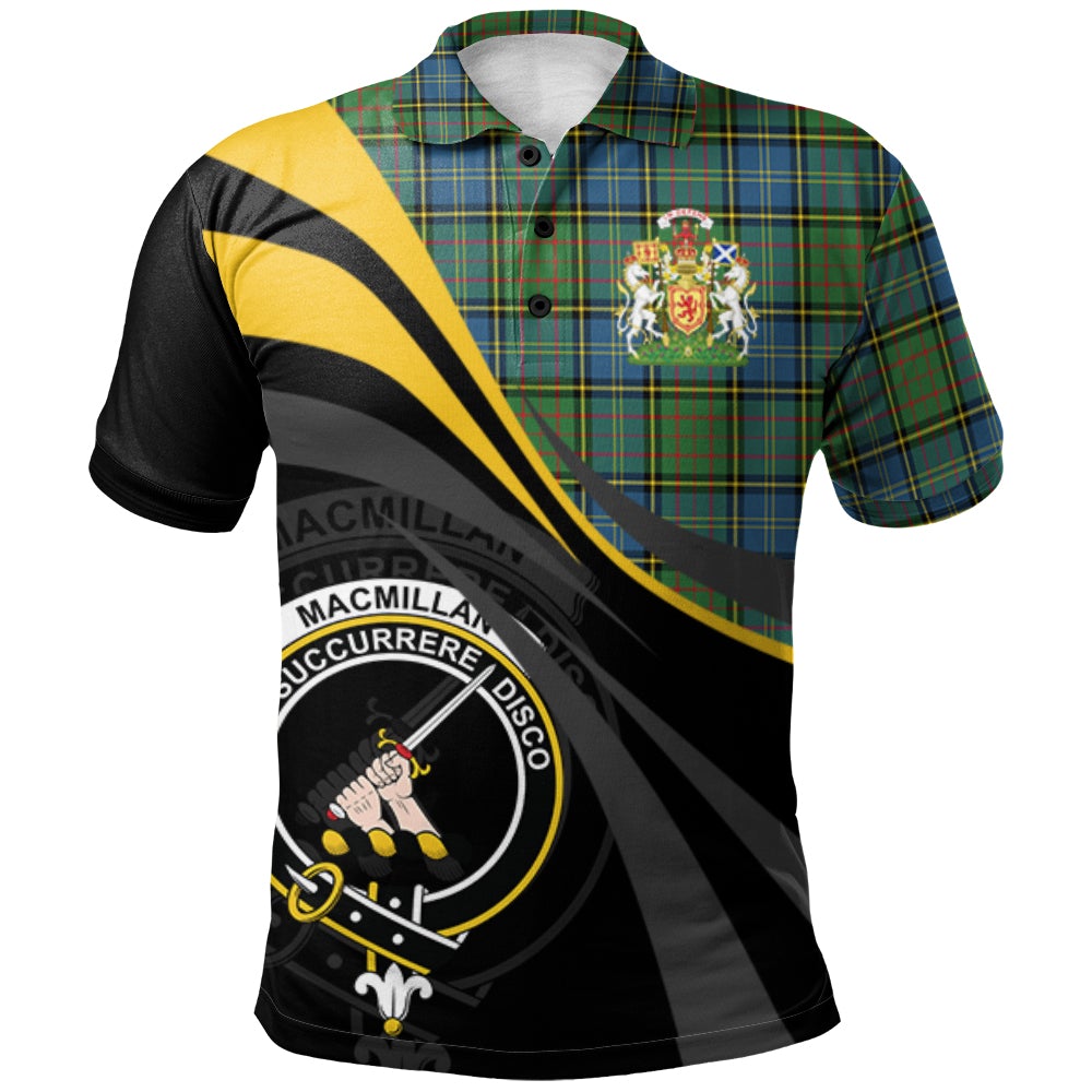 Clan MacMillan Hunting Ancient Tartan Polo Shirt - Royal Coat Of Arms Style MB19 MacMillan Hunting Ancient Tartan Tartan Polo