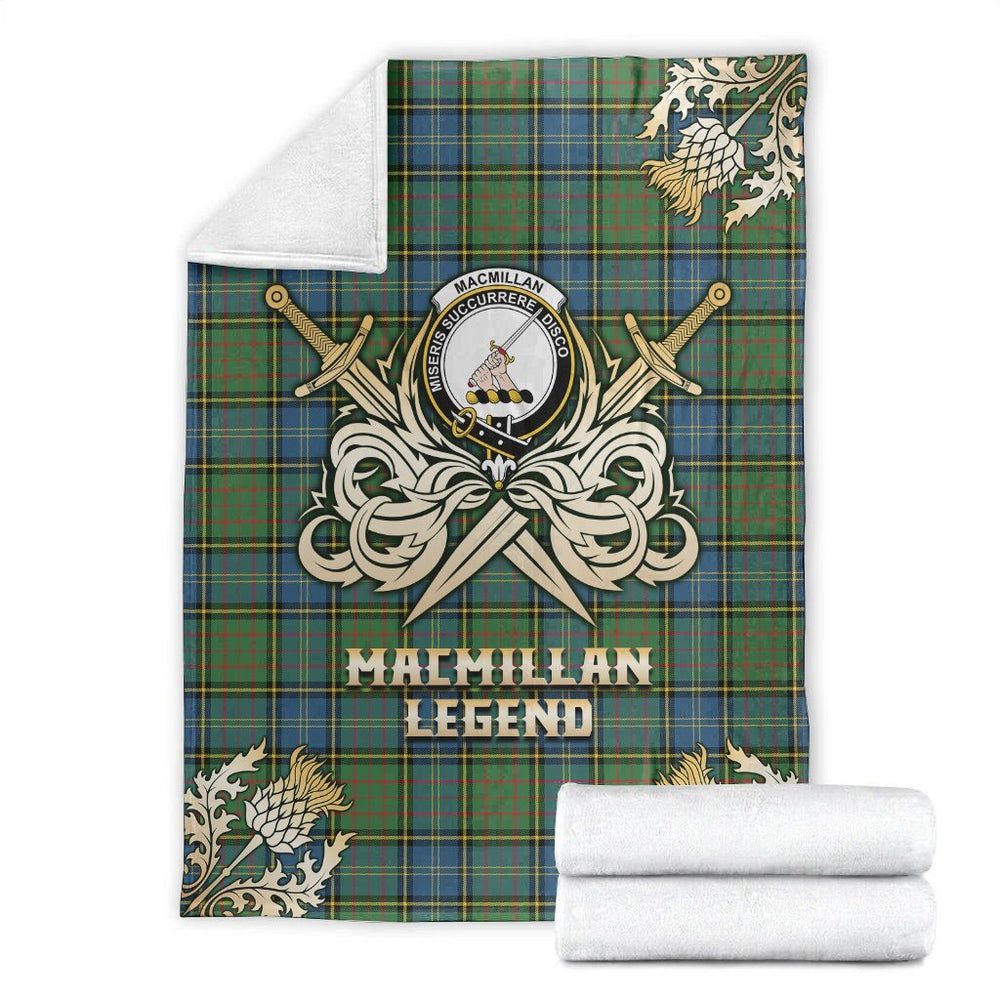 Clan MacMillan Hunting Ancient Tartan Gold Courage Symbol Blanket ST21 Clan MacMillan Tartan Today