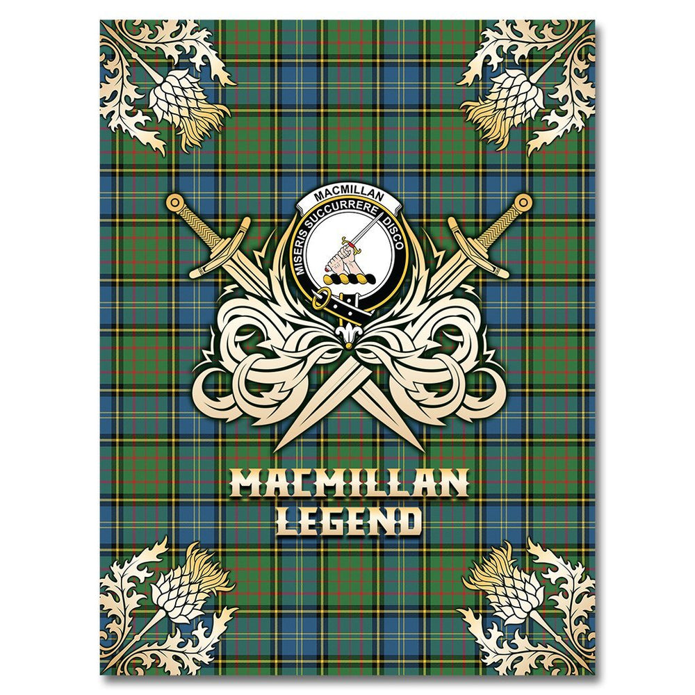 Clan MacMillan Hunting Ancient Tartan Gold Courage Symbol Blanket ST21 Clan MacMillan Tartan Today