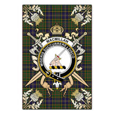 Clan MacMillan Hunting Modern Tartan Crest Black Garden Flag - Gold Thistle JG15 Clan MacMillan Tartan Today