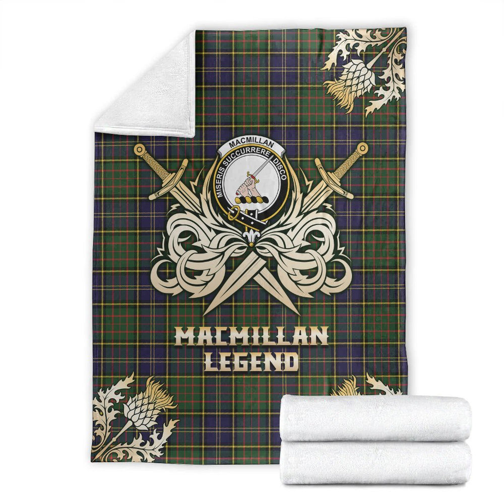 Clan MacMillan Hunting Modern Tartan Gold Courage Symbol Blanket GS45 Clan MacMillan Tartan Today