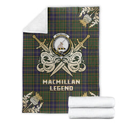 Clan MacMillan Hunting Modern Tartan Gold Courage Symbol Blanket GS45 Clan MacMillan Tartan Today