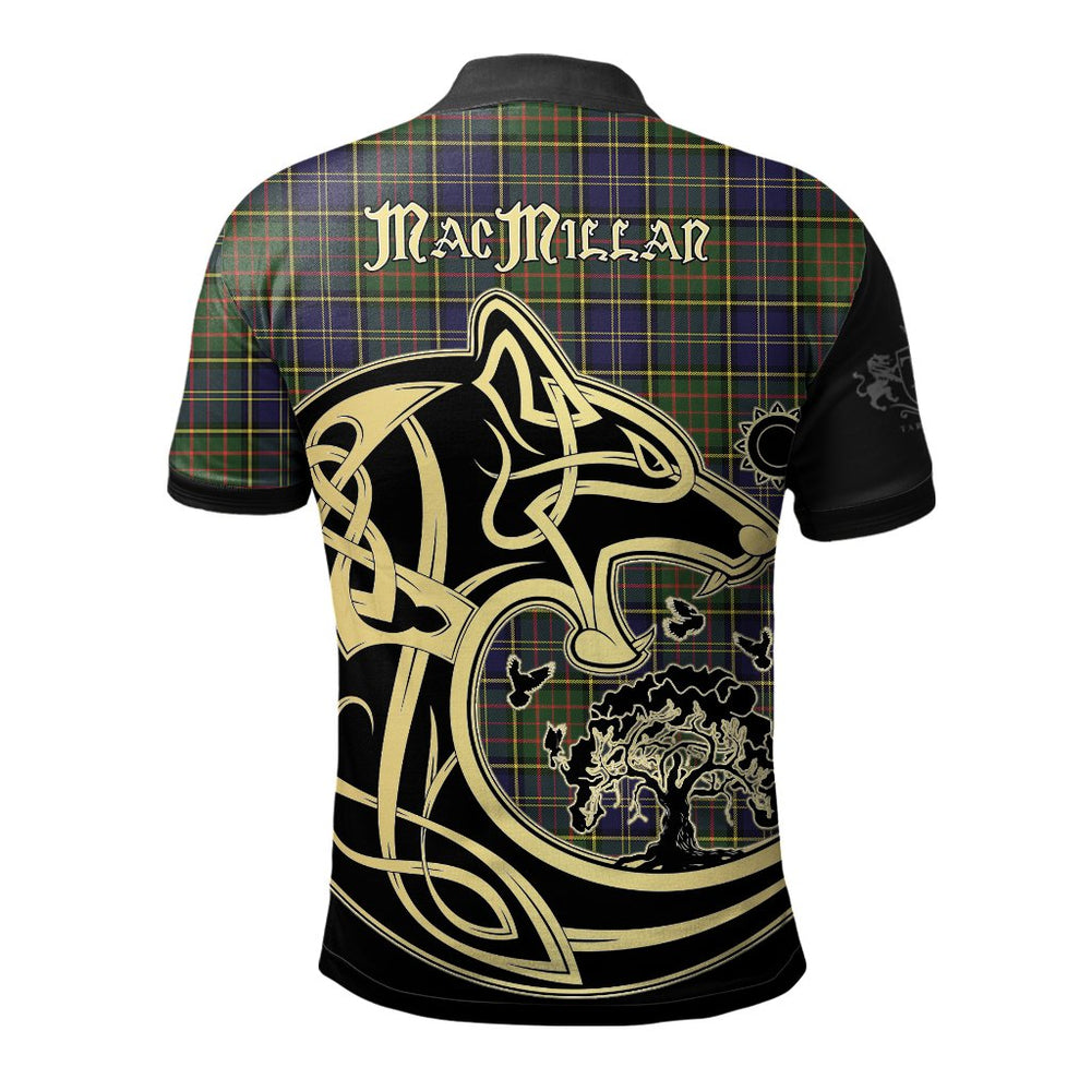 Clan MacMillan Hunting Modern Tartan Polo Shirt Viking Wolf OR21 MacMillan Hunting Modern Tartan Tartan Polo