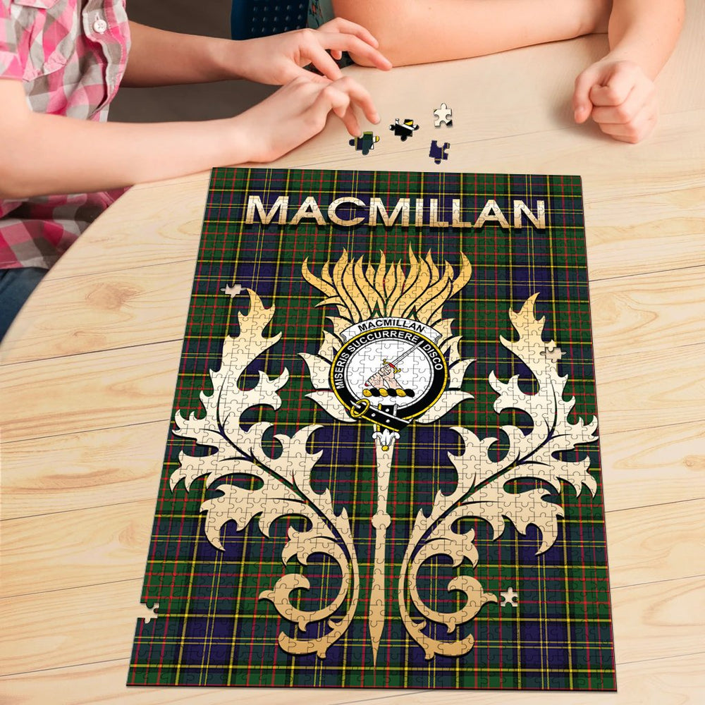 Clan MacMillan Hunting Modern Tartan Crest Thistle Jigsaw Puzzles Gift For Family VW27 Clan MacMillan Tartan Today