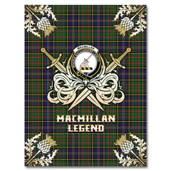 Clan MacMillan Hunting Modern Tartan Gold Courage Symbol Blanket GS45 Clan MacMillan Tartan Today