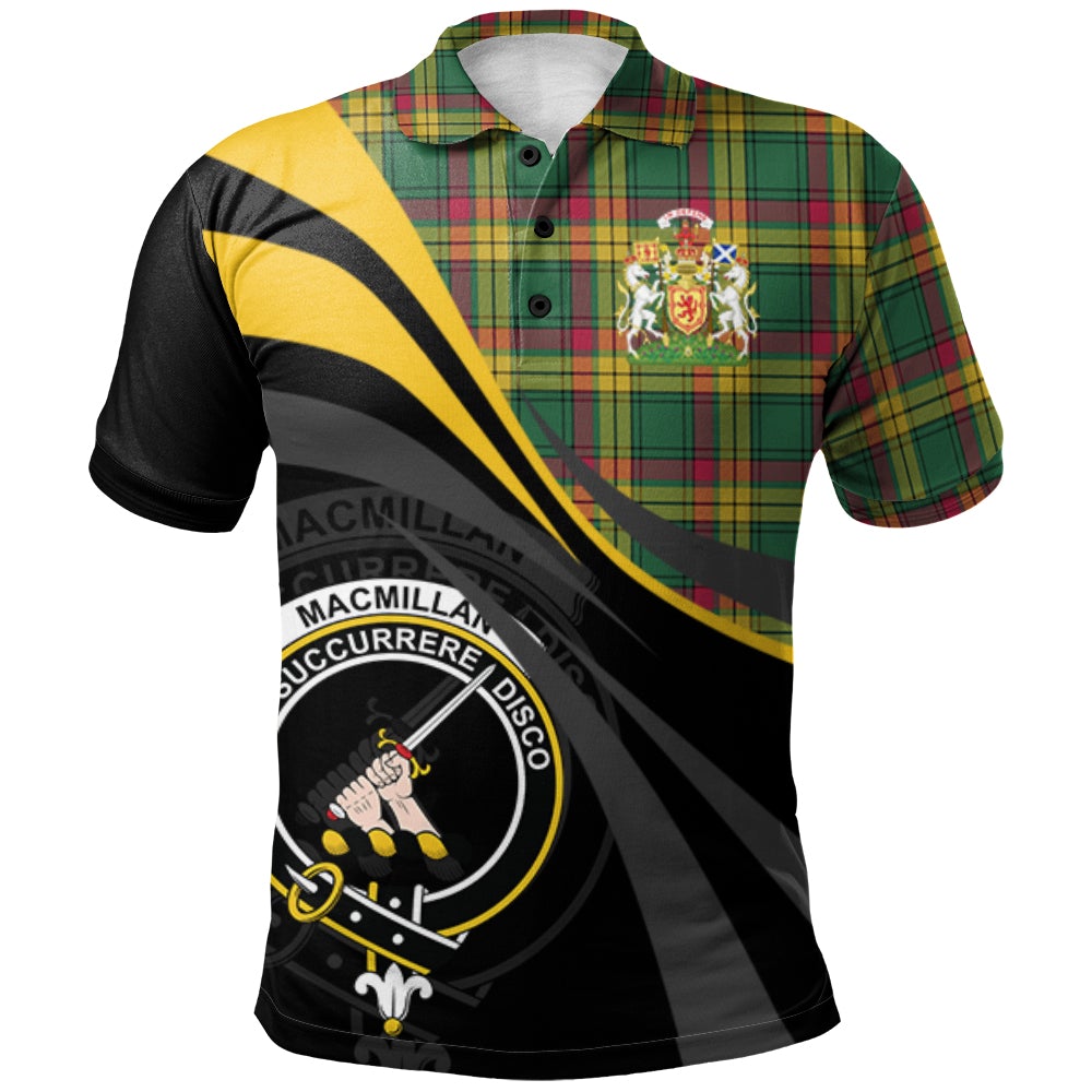 Clan MacMillan Old Ancient Tartan Polo Shirt - Royal Coat Of Arms Style KW45 MacMillan Old Ancient Tartan Tartan Polo