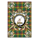 Clan MacMillan Old Ancient Tartan Crest Black Garden Flag - Gold Thistle ZB51 Clan MacMillan Tartan Today