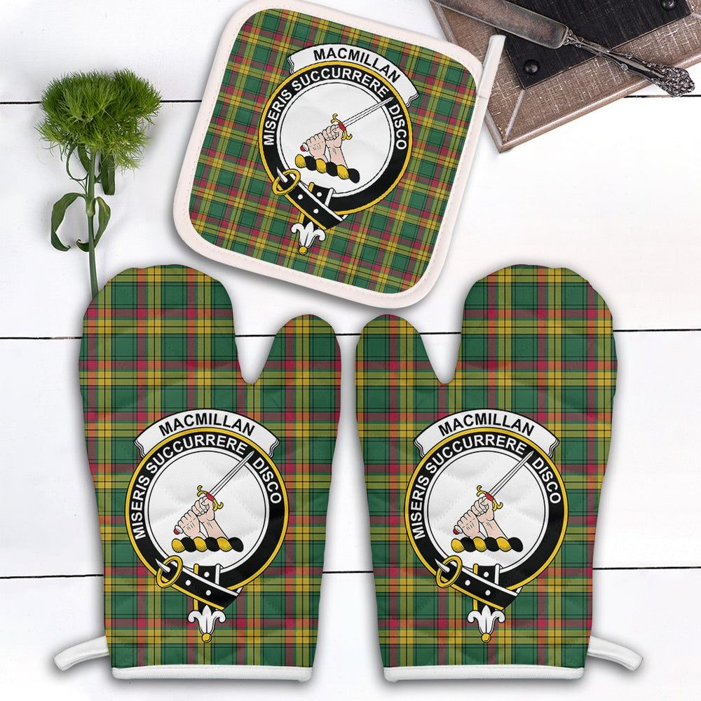 Clan MacMillan Old Ancient Tartan Crest Oven Mitt And Pot Holder (2 Oven Mitts + 1 Pot Holder) DA78 Clan MacMillan Tartan Today