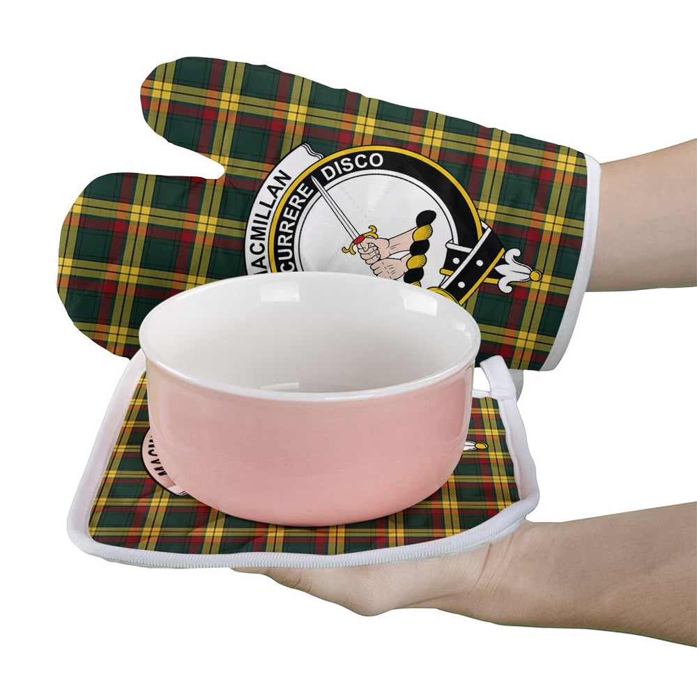 Clan MacMillan Old Modern Tartan Crest Oven Mitt And Pot Holder (2 Oven Mitts + 1 Pot Holder) TU75 Clan MacMillan Tartan Today