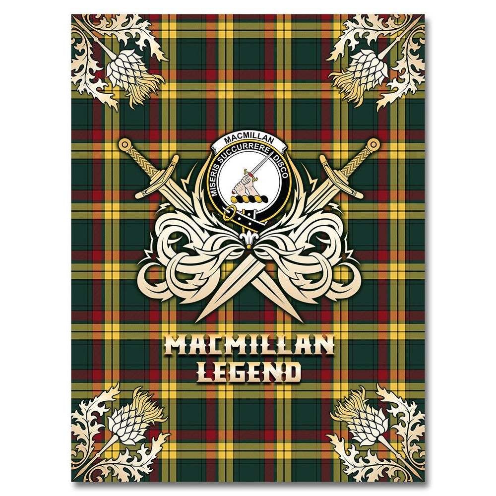 Clan MacMillan Old Modern Tartan Gold Courage Symbol Blanket DN42 Clan MacMillan Tartan Today