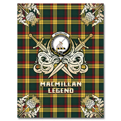 Clan MacMillan Old Modern Tartan Gold Courage Symbol Blanket DN42 Clan MacMillan Tartan Today