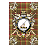 Clan MacMillan Old Weathered Tartan Crest Black Garden Flag - Gold Thistle XO86 Clan MacMillan Tartan Today