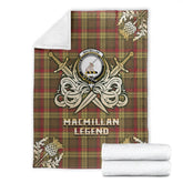 Clan MacMillan Old Weathered Tartan Gold Courage Symbol Blanket DQ23 Clan MacMillan Tartan Today