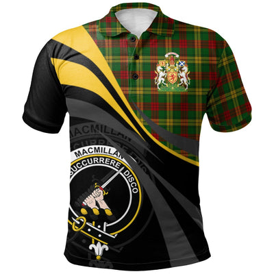 Clan MacMillan Society of Glasgow Tartan Polo Shirt - Royal Coat Of Arms Style