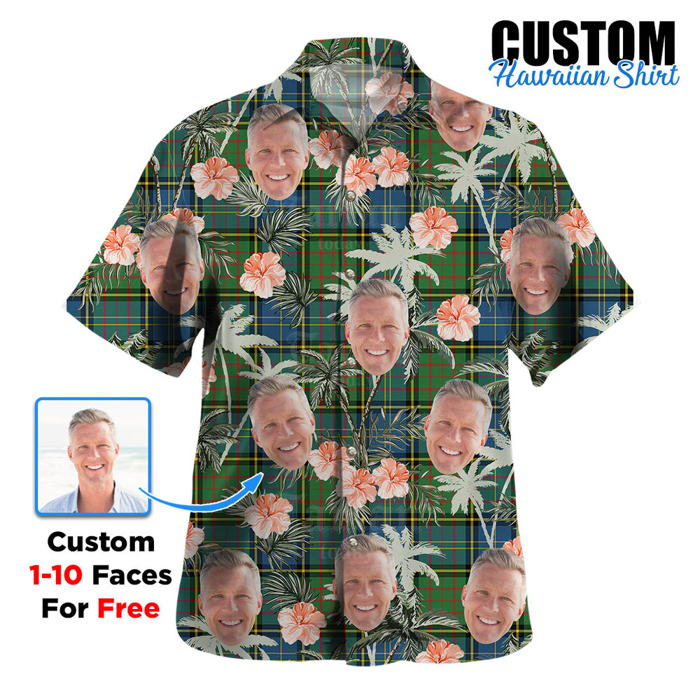 Clan MacMillan Hunting Ancient Tartan Custom Face Hawaiian Shirt – Unisex Gift for Family Members, Summer Party GX67 MacMillan Hunting Ancient Tartan Tartan Hawaii Shirt