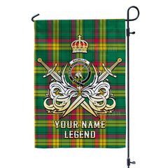Custom Name Clan MacMillan Old Ancient Tartan Garden Flag with Clan Crest and the Golden Sword of Courageous Legacy LF65