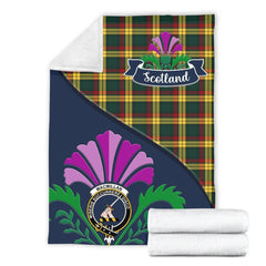 Clan MacMillan Tartan Crest Premium Blanket Thistle Style NZ20 Clan MacMillan Tartan Today