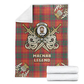Clan MacNab Ancient Tartan Gold Courage Symbol Blanket JR84 Clan MacNab Tartan Today
