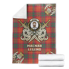 Clan MacNab Ancient Tartan Gold Courage Symbol Blanket JR84 Clan MacNab Tartan Today