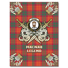 Clan MacNab Ancient Tartan Gold Courage Symbol Blanket JR84 Clan MacNab Tartan Today