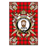 Clan MacNab Modern Tartan Crest Black Garden Flag - Gold Thistle KF12 Clan MacNab Tartan Today