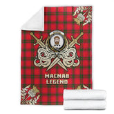 Clan MacNab Modern Tartan Gold Courage Symbol Blanket QR54 Clan MacNab Tartan Today