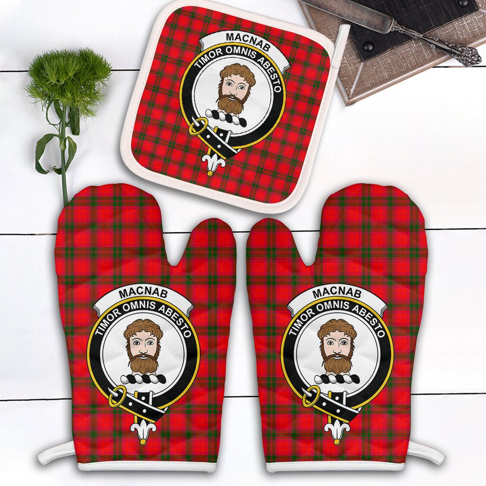 Clan MacNab Modern Tartan Crest Oven Mitt And Pot Holder (2 Oven Mitts + 1 Pot Holder) AT32 Clan MacNab Tartan Today