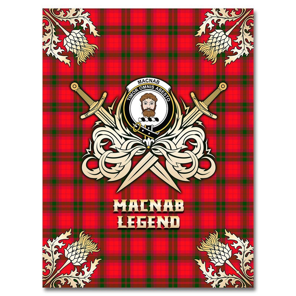 Clan MacNab Modern Tartan Gold Courage Symbol Blanket QR54 Clan MacNab Tartan Today