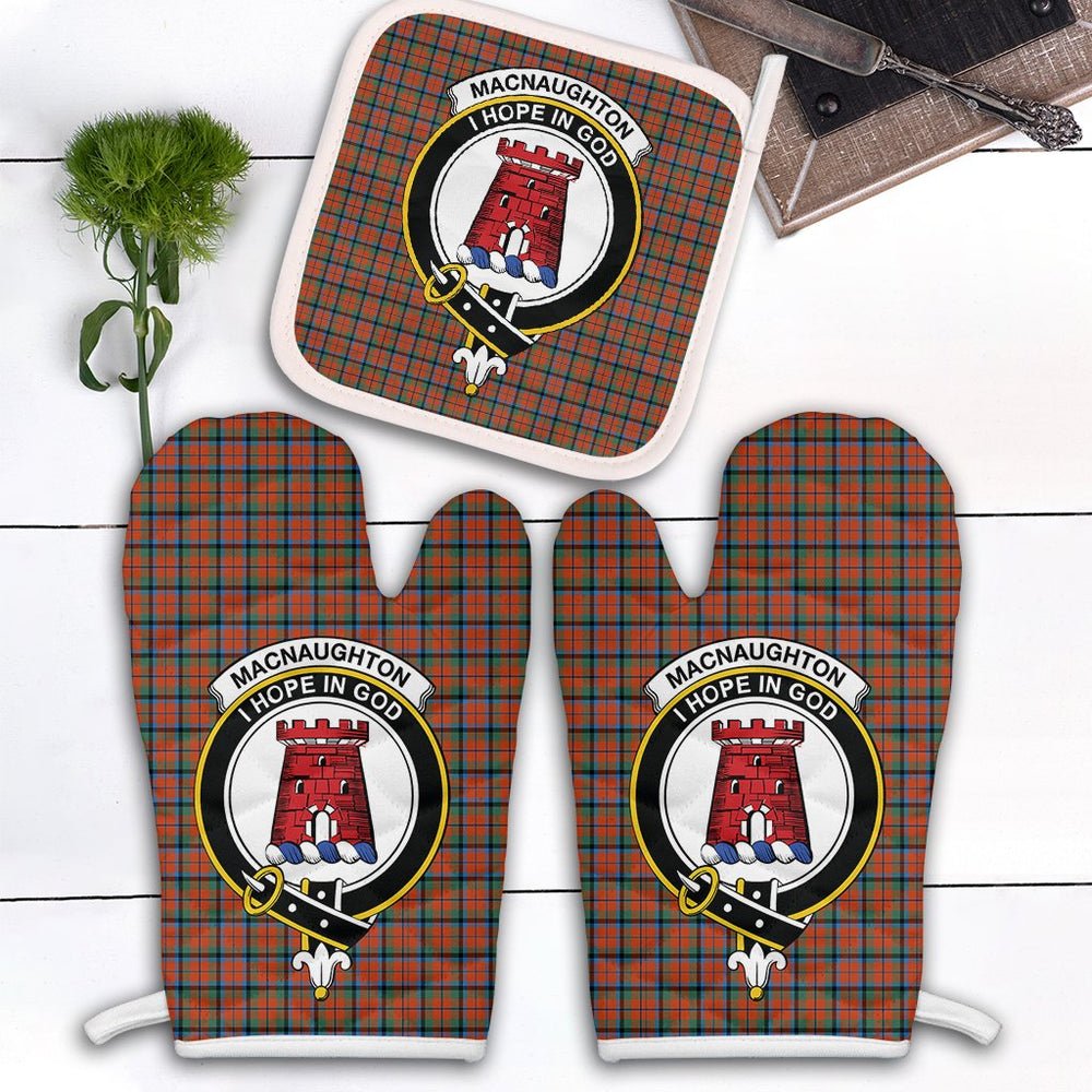 Clan MacNaughton Ancient Tartan Crest Oven Mitt And Pot Holder (2 Oven Mitts + 1 Pot Holder) JP20 Clan MacNaughton Tartan Today