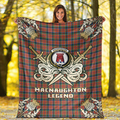 Clan MacNaughton Ancient Tartan Gold Courage Symbol Blanket IM83 Clan MacNaughton Tartan Today