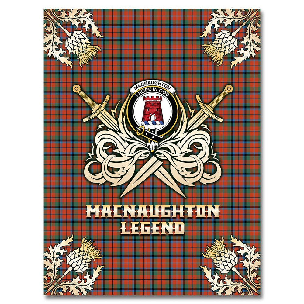 Clan MacNaughton Ancient Tartan Gold Courage Symbol Blanket IM83 Clan MacNaughton Tartan Today