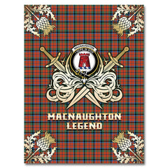 Clan MacNaughton Ancient Tartan Gold Courage Symbol Blanket IM83 Clan MacNaughton Tartan Today