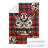 Clan MacNaughton Modern Tartan Gold Courage Symbol Blanket PN16 Clan MacNaughton Tartan Today