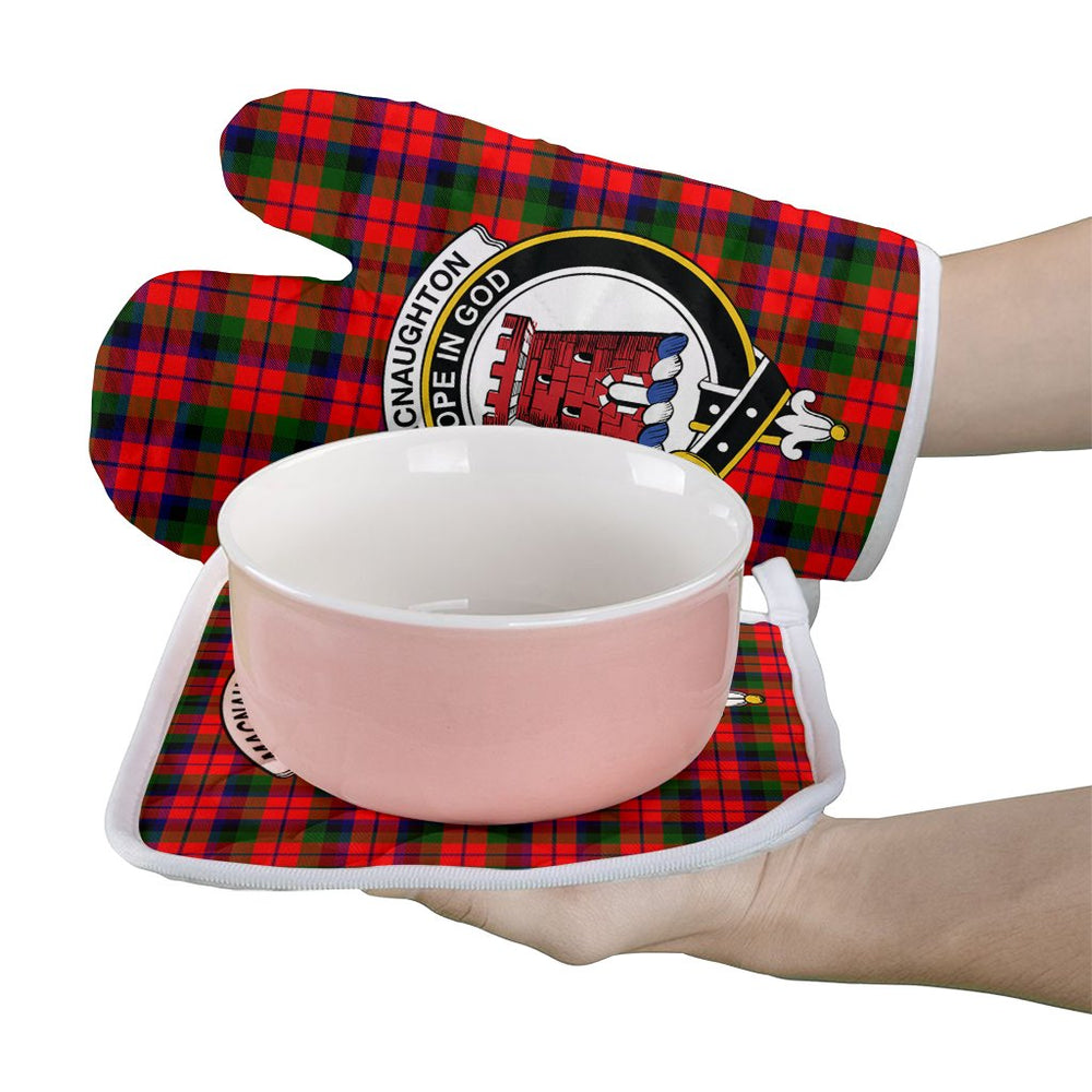 Clan MacNaughton Modern Tartan Crest Oven Mitt And Pot Holder (2 Oven Mitts + 1 Pot Holder) IO48 Clan MacNaughton Tartan Today
