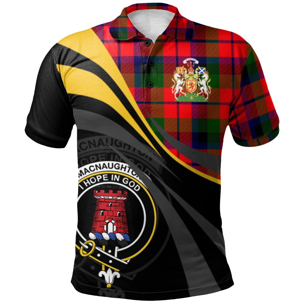 Clan MacNaughton (MacNaughten) Tartan Polo Shirt - Royal Coat Of Arms Style DP78 MacNaughton (MacNaughten) Tartan Tartan Polo