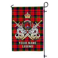 Custom Name Clan MacNaughton Modern Tartan Garden Flag with Clan Crest and the Golden Sword of Courageous Legacy BQ73
