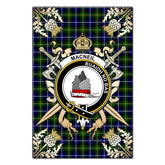 Clan MacNeil of Barra Modern Tartan Crest Black Garden Flag - Gold Thistle UI77 Clan MacNeil / MacNeill Tartan Today