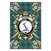 Clan MacNeil of Colonsay Ancient Tartan Crest Black Garden Flag - Gold Thistle SO36 Clan MacNeil / MacNeill Tartan Today