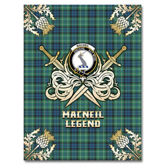 Clan MacNeil of Colonsay Ancient Tartan Gold Courage Symbol Blanket EI20 Clan MacNeil / MacNeill Tartan Today